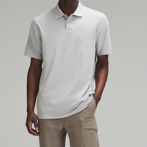 lululemon athletica Other - Lululemon Pique Classic-Fit Short-Sleeve Polo Shirt very light gray size XL